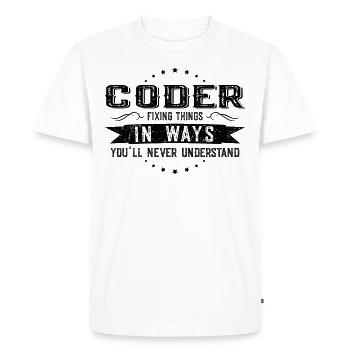 Collègues programmeurs Cadeau Profession Dire - T-shirt Premium bio Homme - blanc - Devant - Nico (187cm)