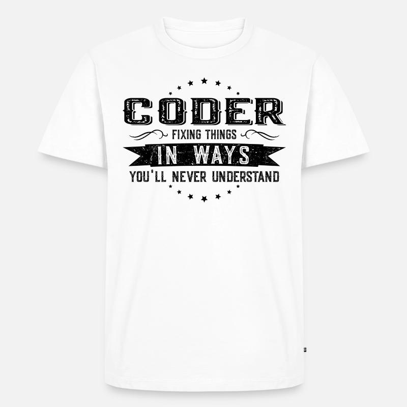 Programmierer Kollegen Geschenk Beruf Spruch - Männer Premium Bio T-Shirt - Weiß