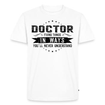 Médecin collègues Cadeau Profession Dire Drôle - T-shirt Premium bio Homme - blanc - Devant - Nico (187cm)