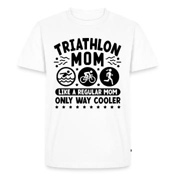 Maman de triathlon comme une maman ordinaire seulement beaucoup plus cool - T-shirt Premium bio Homme - blanc - Devant - Nico (187cm)