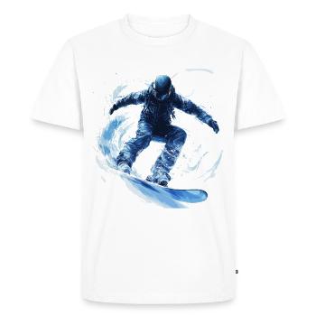 Snowboarder Snow Waves Slope - Men's Premium Organic T-Shirt - white - Front - Nico (187cm)