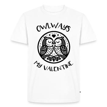 Hiboux mon hibou de la Saint-Valentin - T-shirt Premium bio Homme - blanc - Devant - Nico (187cm)