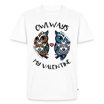 Hiboux mon hibou de la Saint-Valentin - T-shirt Premium bio Homme - blanc - Devant - Nico (187cm)
