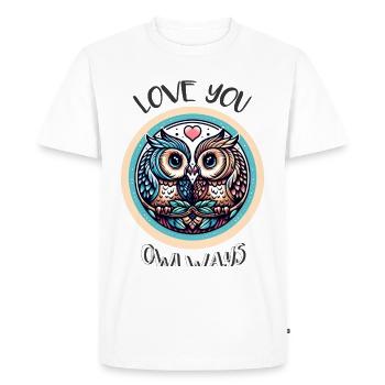 Hiboux mon hibou de la Saint-Valentin - T-shirt Premium bio Homme - blanc - Devant - Nico (187cm)
