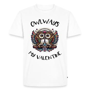 Hiboux mon hibou de la Saint-Valentin - T-shirt Premium bio Homme - blanc - Devant - Nico (187cm)