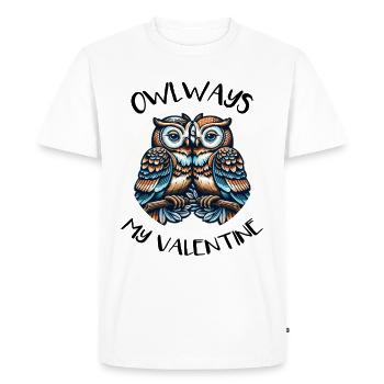 Hiboux mon hibou de la Saint-Valentin - T-shirt Premium bio Homme - blanc - Devant - Nico (187cm)