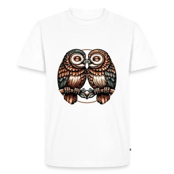 Hiboux mon hibou de la Saint-Valentin - T-shirt Premium bio Homme - blanc - Devant - Nico (187cm)