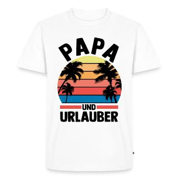 Vacances Vacancier Père Papa - T-shirt Premium bio Homme - blanc - Devant - Nico (187cm)