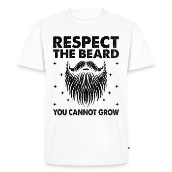 Respectez la barbe, vous ne pouvez pas faire pousser les poils du visage - T-shirt Premium bio Homme - blanc - Devant - Nico (187cm)