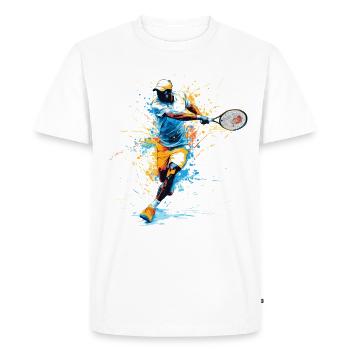 Tennis player backhand - Men's Premium Organic T-Shirt - white - Front - Nico (187cm)