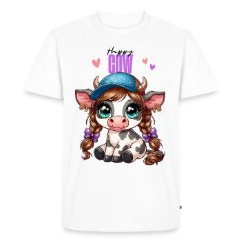 Vache Veau Mignon Casquette De Basket-ball Glitter Anime - T-shirt Premium bio Homme - blanc - Devant - Nico (187cm)