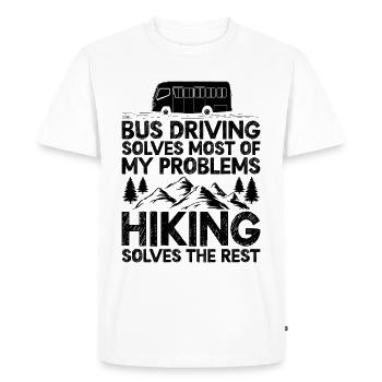 La conduite en bus résout la plupart de mes problèmes de randonnée - T-shirt Premium bio Homme - blanc - Devant - Nico (187cm)