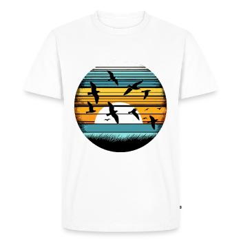Vintage Birdwatching Bird Birder Birds Birdwatcher - Men's Premium Organic T-Shirt - white - Front - Nico (187cm)