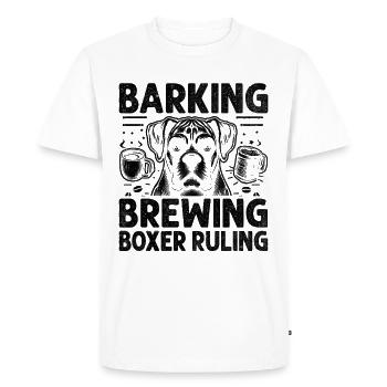 Aboyement Brassage Boxer Régner Amateur de café Chien - T-shirt Premium bio Homme - blanc - Devant - Nico (187cm)