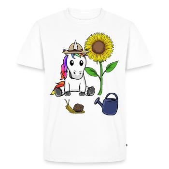 Pour les enfants Jardinier Licorne Enfant Fleurs Bébé - T-shirt Premium bio Homme - blanc - Devant - Nico (187cm)