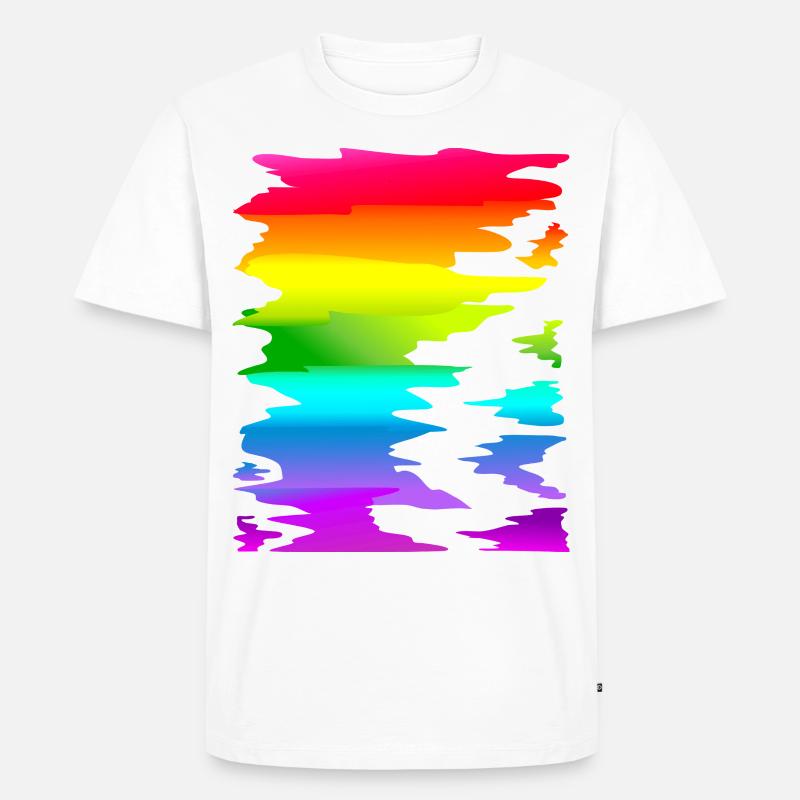 bunter Regenbogen Farbverlauf - Männer Premium Bio T-Shirt - Weiß