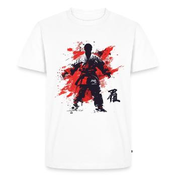 Judo Judoka Silhouette Arts Martiaux Japon - T-shirt Premium bio Homme - blanc - Devant - Nico (187cm)