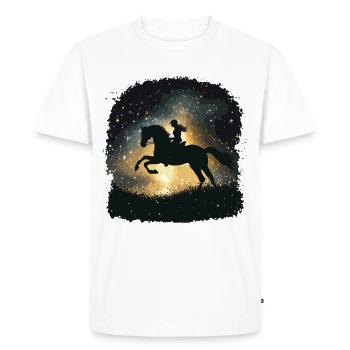Balade à cheval de nuit - T-shirt Premium bio Homme - blanc - Devant - Nico (187cm)