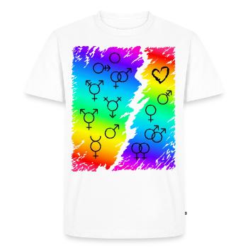 LGBT LGBTQ Rainbow Flag - Men's Premium Organic T-Shirt - white - Front - Nico (187cm)