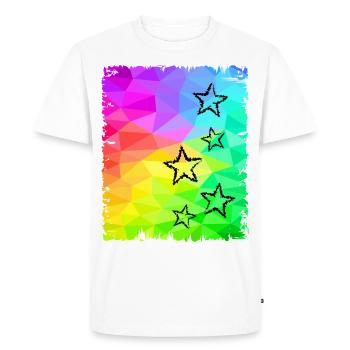 étoiles colorées dégradé arc-en-ciel couleurs - T-shirt Premium bio Homme - blanc - Devant - Nico (187cm)