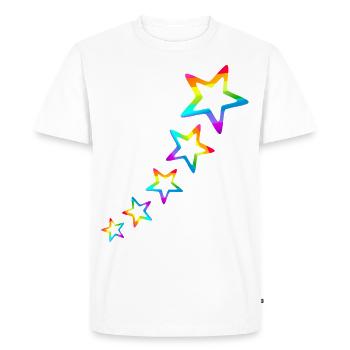 Étoile Étoiles Colorées Arc-en-ciel Dégradé - T-shirt Premium bio Homme - blanc - Devant - Nico (187cm)