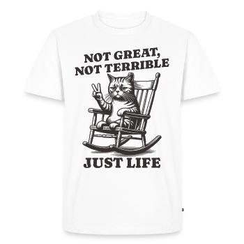 Drôle de dicton de raton laveur – Just Life - T-shirt Premium bio Homme - blanc - Devant - Nico (187cm)