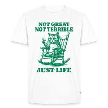 Drôle de dicton de raton laveur – Just Life - T-shirt Premium bio Homme - blanc - Devant - Nico (187cm)