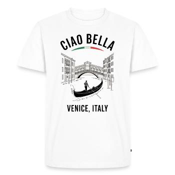 Ciao Bella Venice Italy - Men's Premium Organic T-Shirt - white - Front - Nico (187cm)