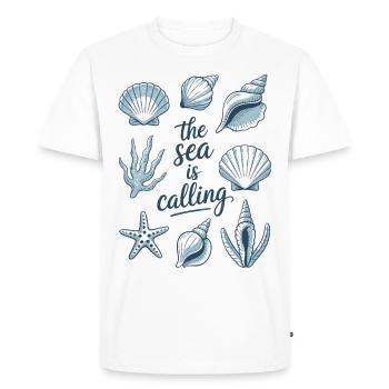 Appels à la plage – Chemise Love of the Sea - T-shirt Premium bio Homme - blanc - Devant - Nico (187cm)