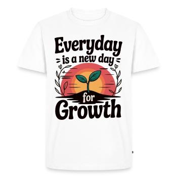 Growing with every new day - Men's Premium Organic T-Shirt - white - Front - Nico (187cm)