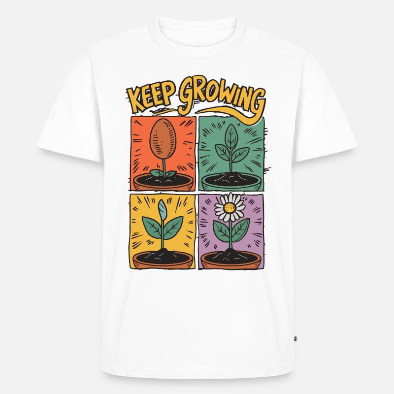 Positive Entwicklung – Keep Growing - Männer Premium Bio T-Shirt - Weiß
