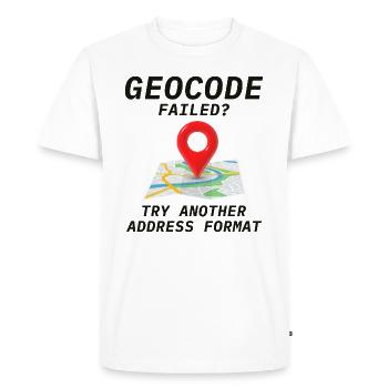 Geocoding Fail Address Format GIS Humor - Men's Premium Organic T-Shirt - white - Front - Nico (187cm)