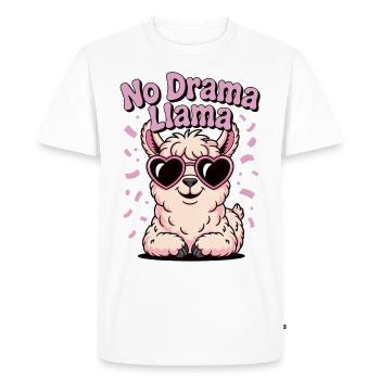 No Drama Llama Shirt - Relax – Llama Style - Men's Premium Organic T-Shirt - white - Front - Nico (187cm)