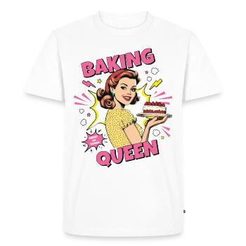 Baking Cake Baking Queen Baking Fairy Baker Pop Art - Men's Premium Organic T-Shirt - white - Front - Nico (187cm)