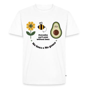 Saving bees – loving avocados - Men's Premium Organic T-Shirt - white - Front - Nico (187cm)