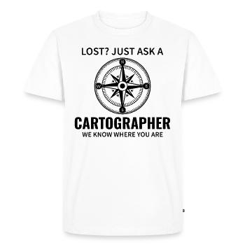 Cartographer Compass Map Navigation GIS - Men's Premium Organic T-Shirt - white - Front - Nico (187cm)