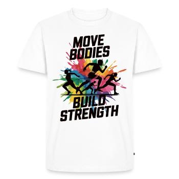 Power & Movement Shirt - Men's Premium Organic T-Shirt - white - Front - Nico (187cm)