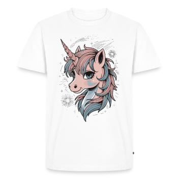 Licorne magique avec lumière des étoiles - T-shirt Premium bio Homme - blanc - Devant - Nico (187cm)