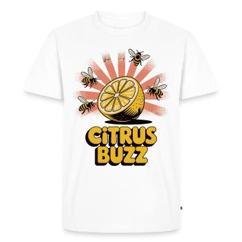 Citrus Buzz Lemons Shirt - Men's Premium Organic T-Shirt - white - Front - Nico (187cm)
