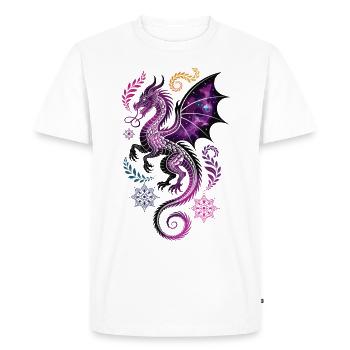 Cosmic Dragon with Ornaments - Men's Premium Organic T-Shirt - white - Front - Nico (187cm)