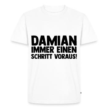 Prénom Damian - T-shirt Premium bio Homme - blanc - Devant - Nico (187cm)