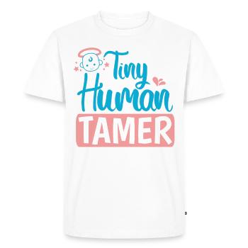 Baby Sitting Tiny Human Tamer - Men's Premium Organic T-Shirt - white - Front - Nico (187cm)