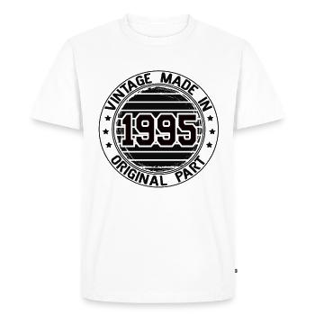 Vintage Made In 1995 Original Part Birthday 1995 - Men's Premium Organic T-Shirt - white - Front - Nico (187cm)
