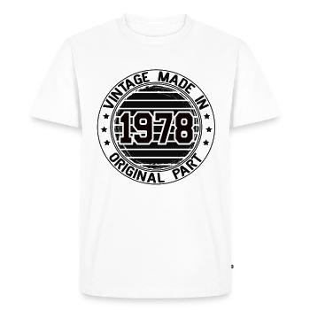 Vintage Made In 1978 Original Part Anniversaire 1978 - T-shirt Premium bio Homme - blanc - Devant - Nico (187cm)