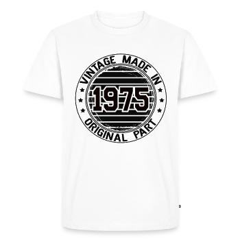 Vintage Fabriqué en 1975 Pièce originale Anniversaire 1975 - T-shirt Premium bio Homme - blanc - Devant - Nico (187cm)