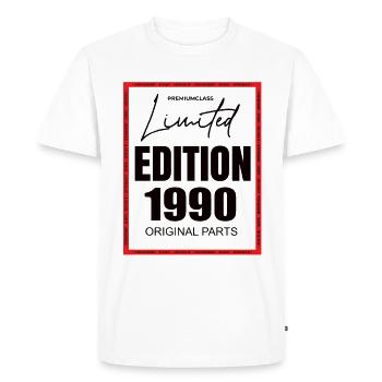 Limited Edition 1990 - Men's Premium Organic T-Shirt - white - Front - Nico (187cm)