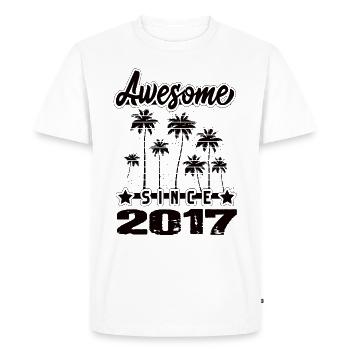 Génial depuis 2017 - T-shirt Premium bio Homme - blanc - Devant - Nico (187cm)