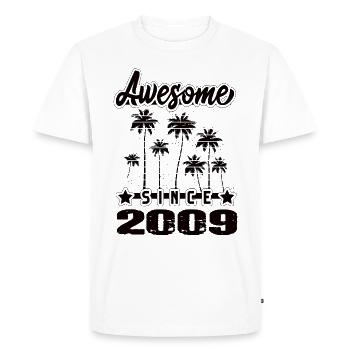 Awesome Since 2009 - Men's Premium Organic T-Shirt - white - Front - Nico (187cm)