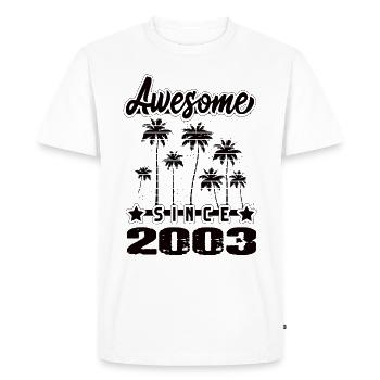 Awesome Since 2003 - Men's Premium Organic T-Shirt - white - Front - Nico (187cm)