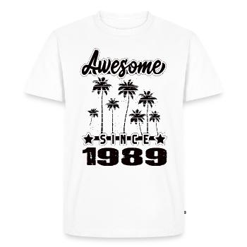 Awesome Since 1989 - Men's Premium Organic T-Shirt - white - Front - Nico (187cm)